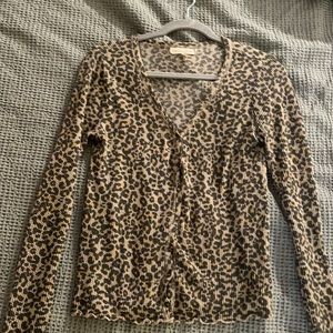 Leopard print button up shirt